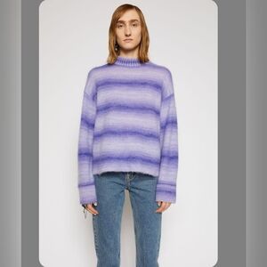 NWOT ACNE STUDIOS Oversized Electric Purple Ombre Alpaca Mohair Wool Sweater XS